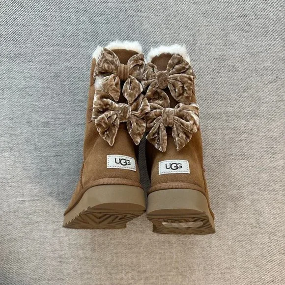 UGG Shoes Ugg Bailey Bow Crushed Velvet Ribbon Boot In
